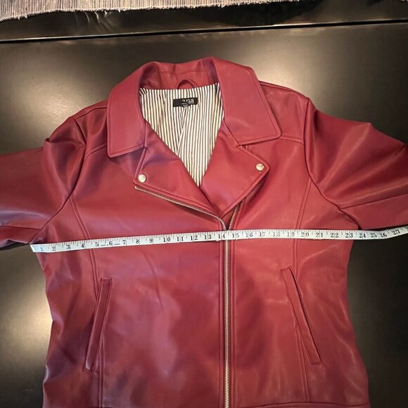 A.N.A. Faux Leather Motorcycle Jacket, Plum color, nicely lined, Size XL - Picture 11 of 12